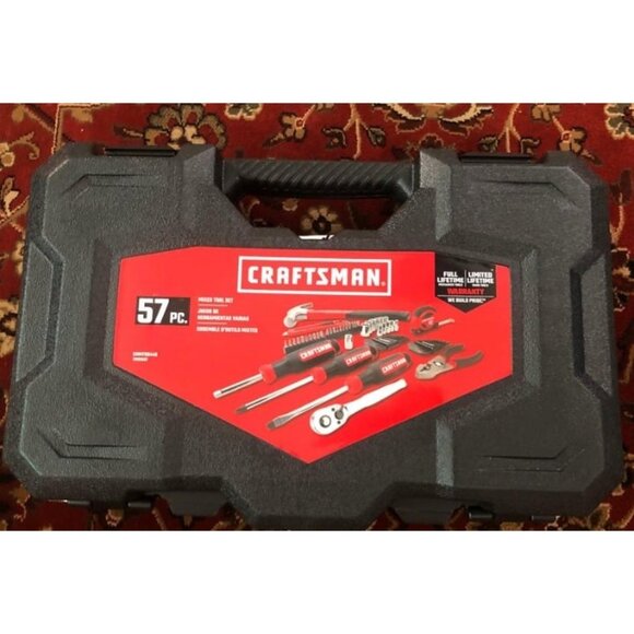 New Home Tool Kit / Mechanics Tool Set, 57-Piece, Hammer, Screwdrivers - Picture 2 of 2